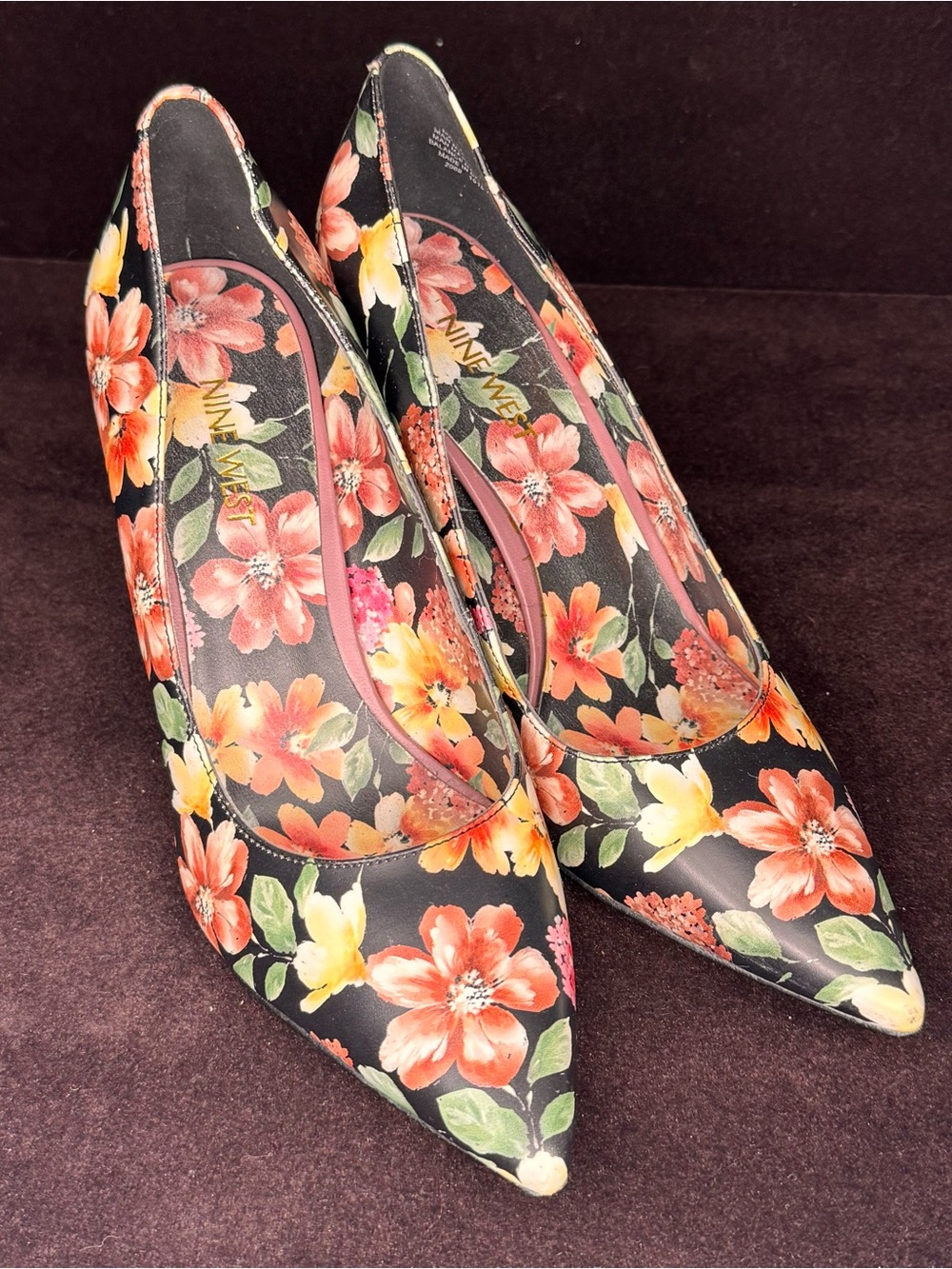 Nine West "Jackpot" Floral Pointed-Toe Pumps